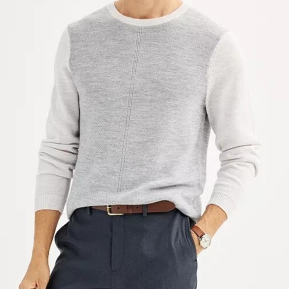 Men's Apt. 9 Merino Wool‎ Textured Colorblock Sweater XL